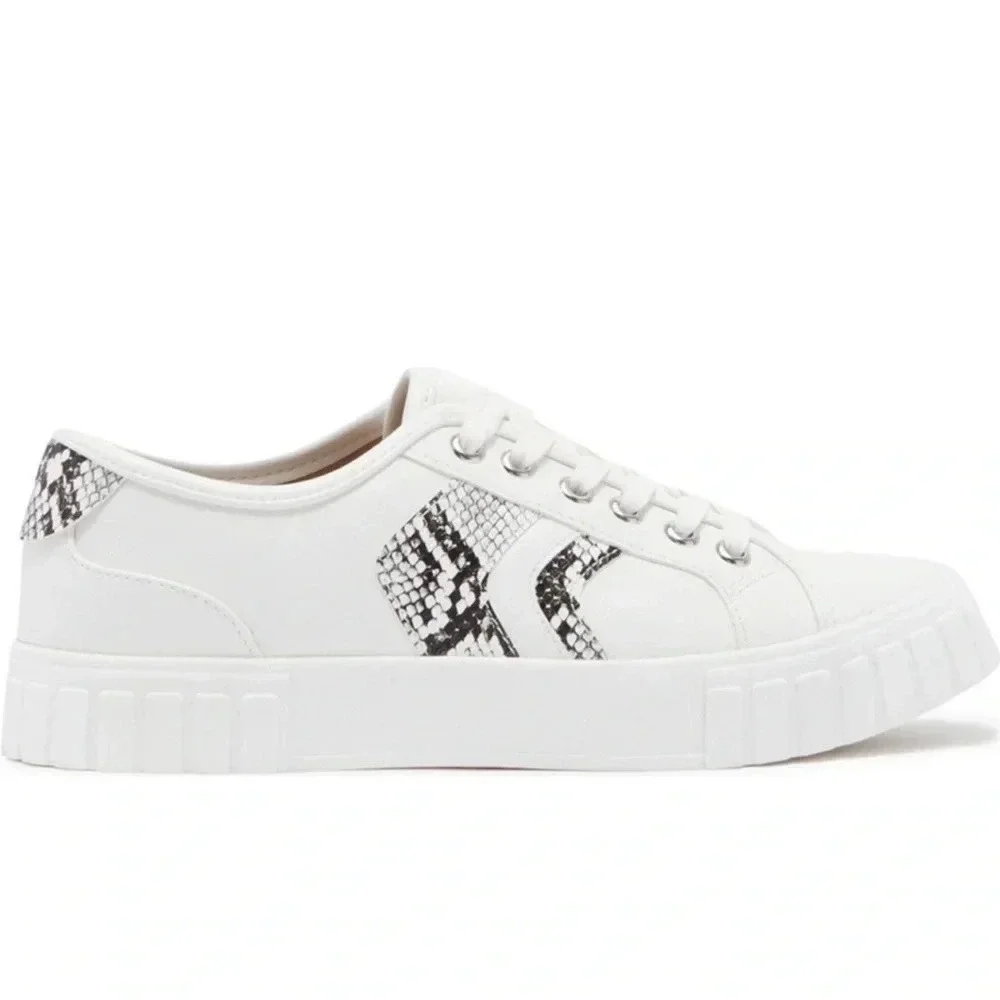New DV By Dolce Vita Dwella Snake Embossed Low Top sneakers arrow lug platform